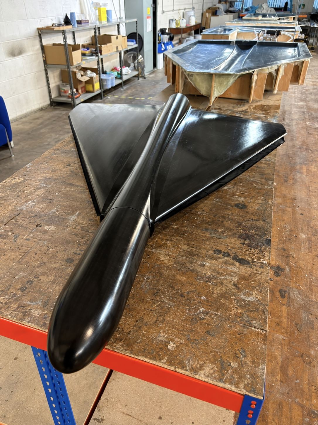 ICARUS-1 airframe on the workshop bench